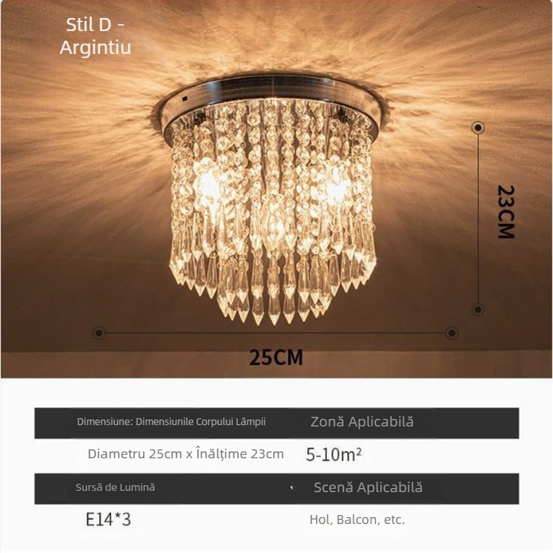 Export de lampă Zhongshan, lampă de tavan LED cu LED-uri, restaurant clasic din cristal, dormitor cald, verandă, culoar, en-gros