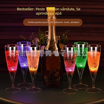 Pahar luminos cu LED-uri creative, pahar de șampanie pentru bar, pahar de vin din plastic, cocktail, calitate alimentară, cadou de Crăciun