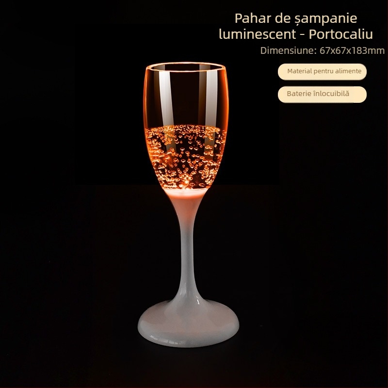 Pahar luminos cu LED-uri creative, pahar de șampanie pentru bar, pahar de vin din plastic, cocktail, calitate alimentară, cadou de Crăciun