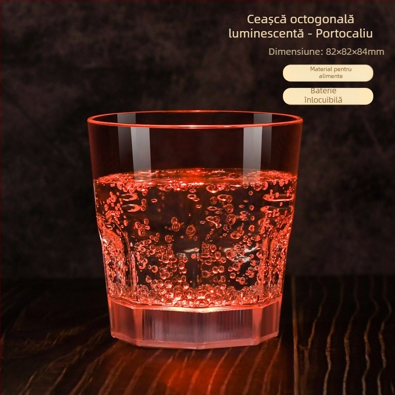 Pahar luminos cu LED-uri creative, pahar de șampanie pentru bar, pahar de vin din plastic, cocktail, calitate alimentară, cadou de Crăciun