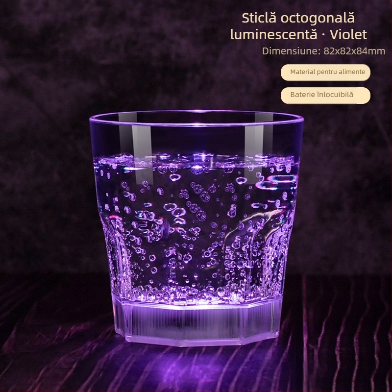 Pahar luminos cu LED-uri creative, pahar de șampanie pentru bar, pahar de vin din plastic, cocktail, calitate alimentară, cadou de Crăciun