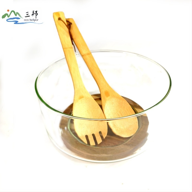 Bol de salată din lemn de salcâm pentru uz casnic, bol din bambus natural, bol extra-mare pentru tăiței din lemn, bol anti-cădere și anti-opărire pentru copii