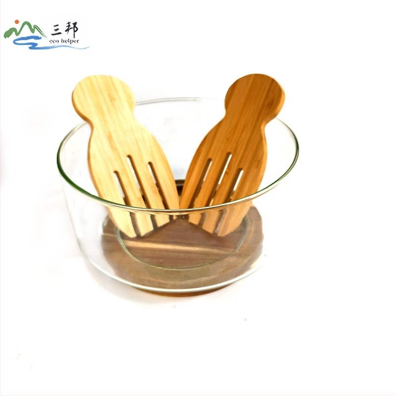 Bol de salată din lemn de salcâm pentru uz casnic, bol din bambus natural, bol extra-mare pentru tăiței din lemn, bol anti-cădere și anti-opărire pentru copii