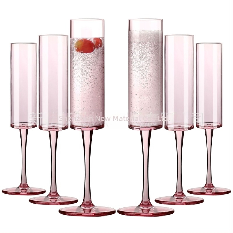 Pahare de șampanie înalte cu dungi, personalizate, creative, din plastic, pentru export, comerț exterior, vânzare fierbinte de la Amazon