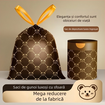 Camellia, sac de gunoi cu șnur fără rupere, îngroșat, geantă de uz casnic de unică folosință, sac de gunoi mare de bucătărie, tip șnur