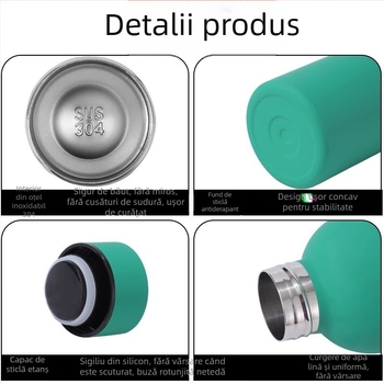 Sticlă sport cu gură mică cu vopsea din cauciuc, cupă vidată, vid dublu, sticlă de Coca-Cola din oțel inoxidabil 304, cană americană cu gură mică