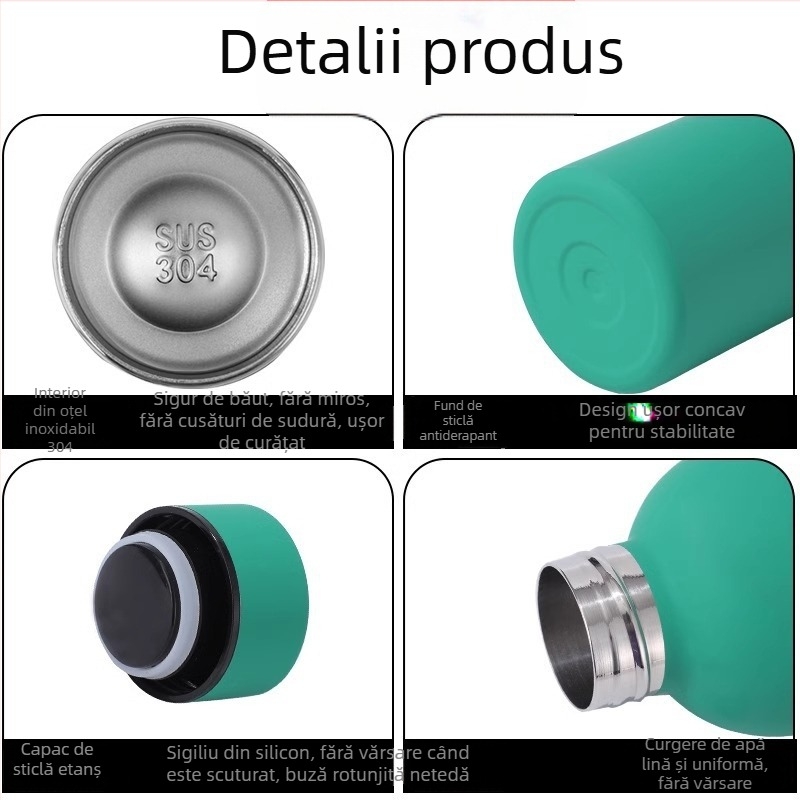 Sticlă sport cu gură mică cu vopsea din cauciuc, cupă vidată, vid dublu, sticlă de Coca-Cola din oțel inoxidabil 304, cană americană cu gură mică