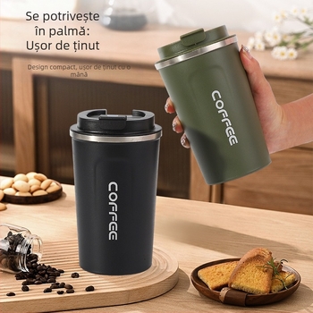Cană de cafea cu afișaj inteligent pentru temperatură, modă transfrontalieră, cană izolatoare în vid din oțel inoxidabil 304, cană de apă portabilă pentru mașină