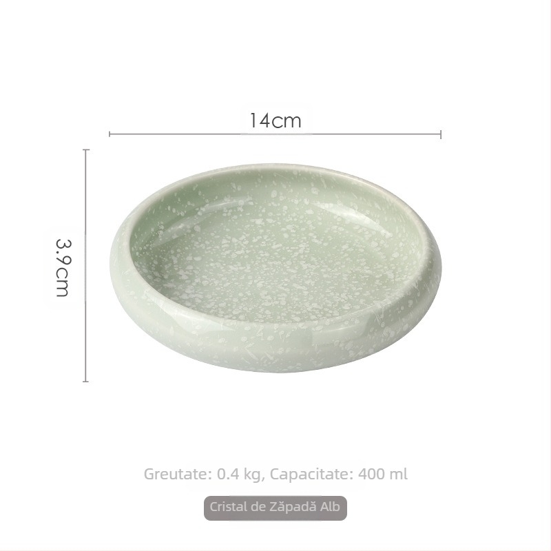 Tacâmuri ceramice în stil japonez Meiguang, farfurie rotundă adâncă de 6 inch, farfurie pentru kimchi sushi în stil coreean, tacâmuri reci