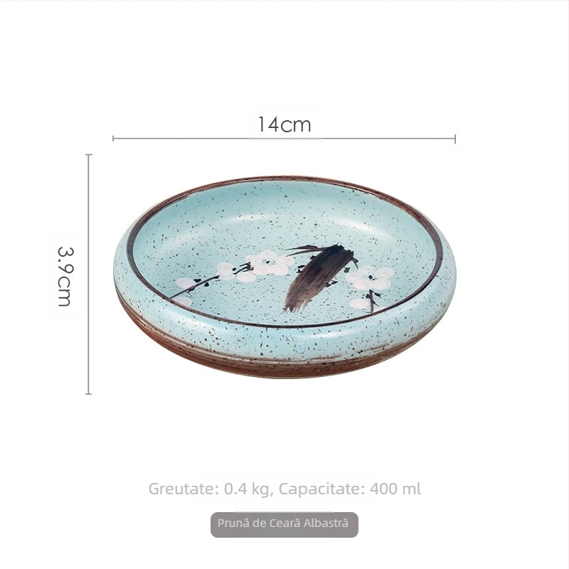 Tacâmuri ceramice în stil japonez Meiguang, farfurie rotundă adâncă de 6 inch, farfurie pentru kimchi sushi în stil coreean, tacâmuri reci