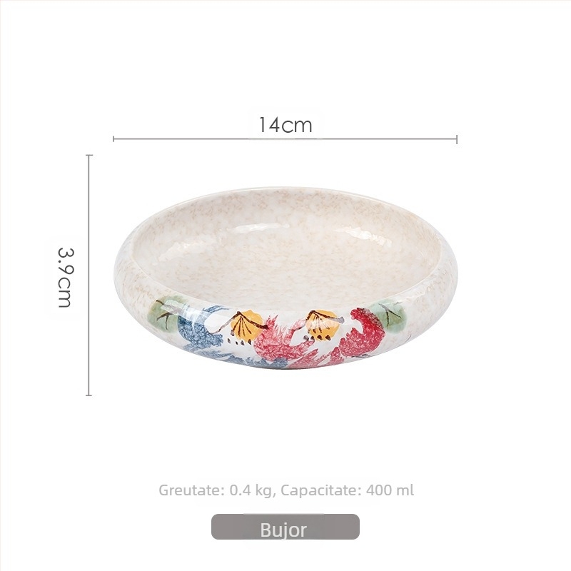 Tacâmuri ceramice în stil japonez Meiguang, farfurie rotundă adâncă de 6 inch, farfurie pentru kimchi sushi în stil coreean, tacâmuri reci