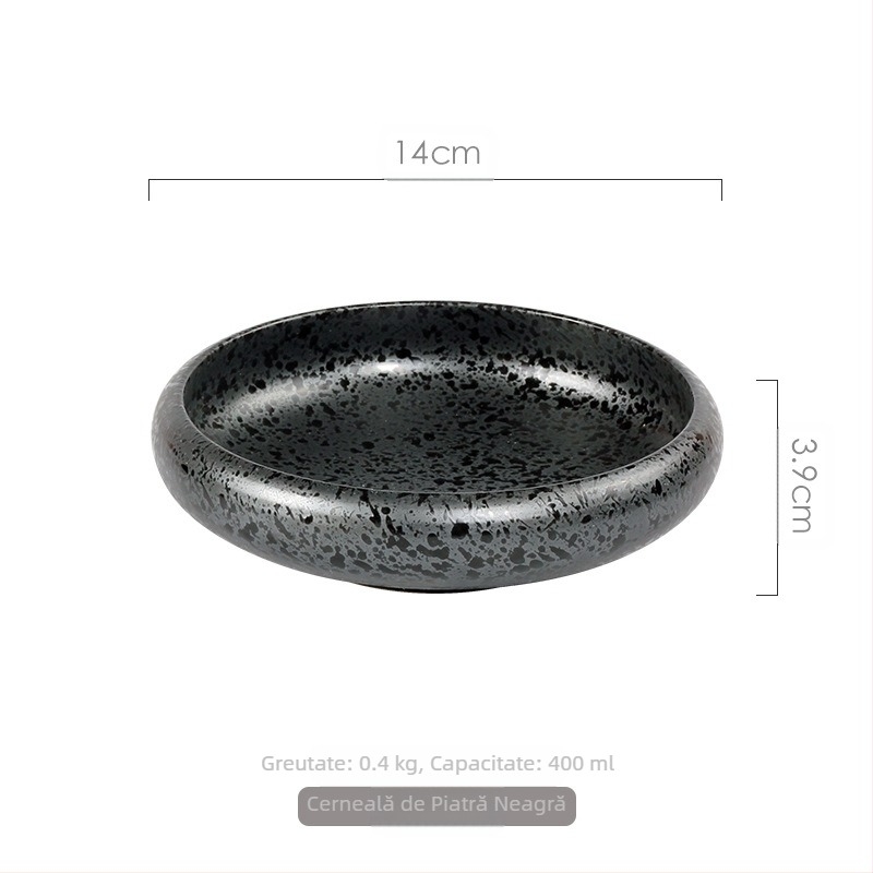 Tacâmuri ceramice în stil japonez Meiguang, farfurie rotundă adâncă de 6 inch, farfurie pentru kimchi sushi în stil coreean, tacâmuri reci
