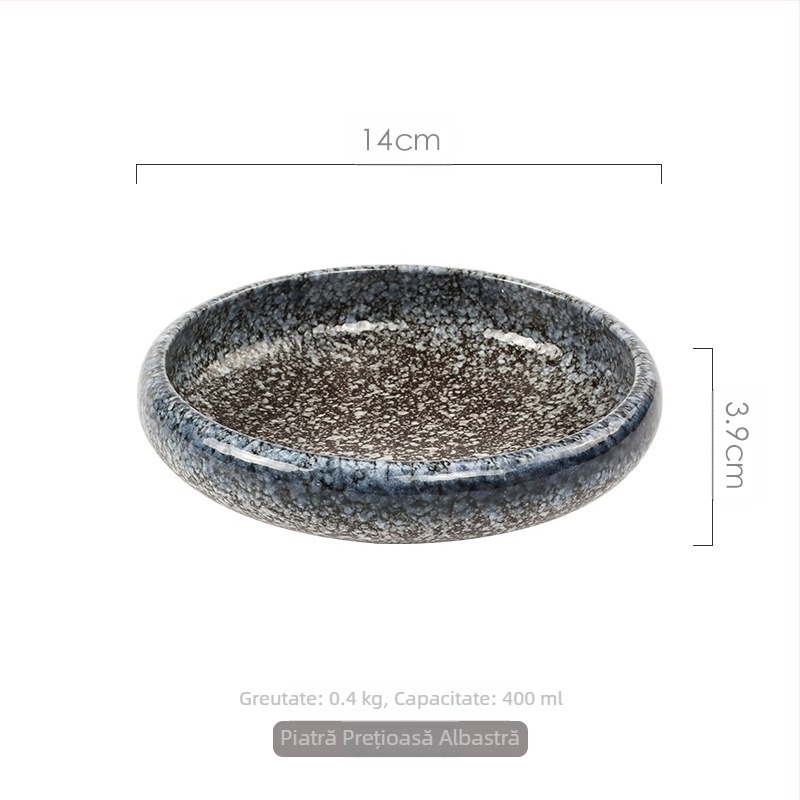 Tacâmuri ceramice în stil japonez Meiguang, farfurie rotundă adâncă de 6 inch, farfurie pentru kimchi sushi în stil coreean, tacâmuri reci