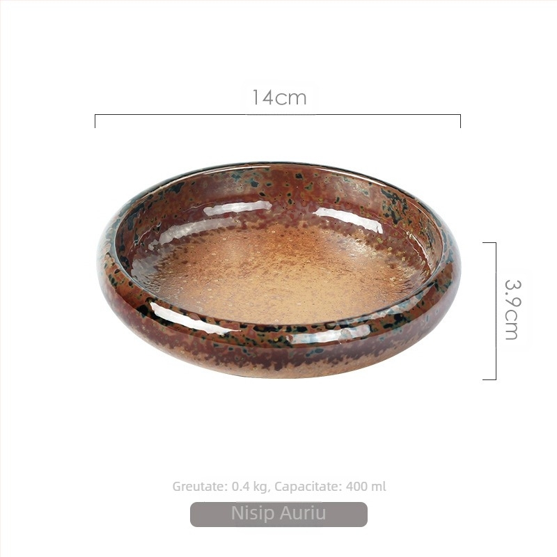 Tacâmuri ceramice în stil japonez Meiguang, farfurie rotundă adâncă de 6 inch, farfurie pentru kimchi sushi în stil coreean, tacâmuri reci