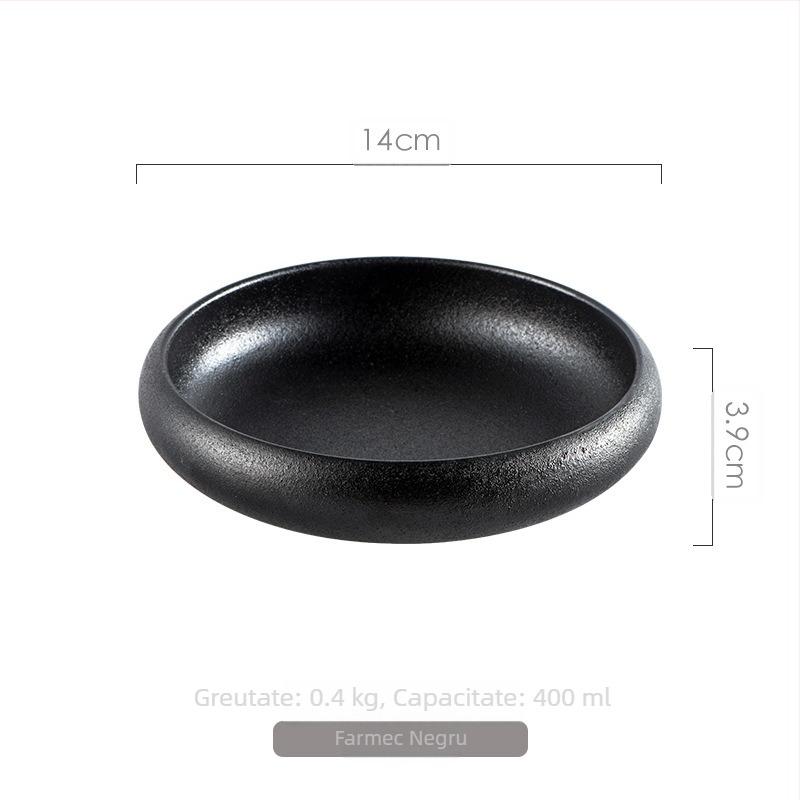 Tacâmuri ceramice în stil japonez Meiguang, farfurie rotundă adâncă de 6 inch, farfurie pentru kimchi sushi în stil coreean, tacâmuri reci