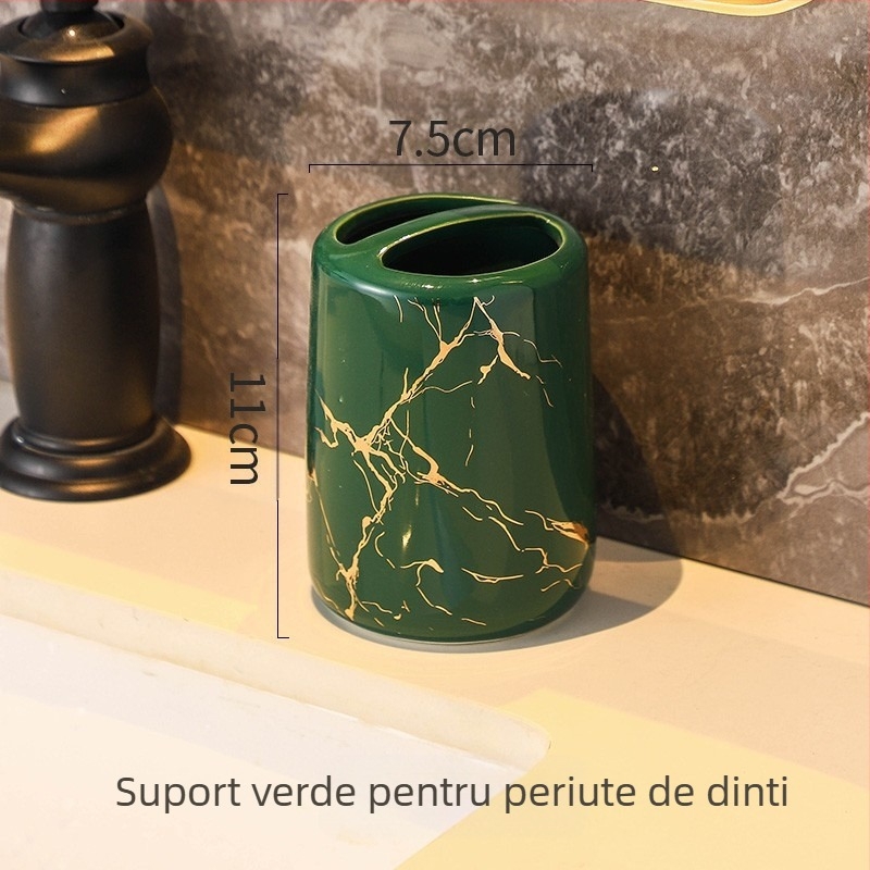 Stil european la modă punte depozitare periuță de dinți suport baie de uz casnic marmură model ceramică cosmetice periuță de dinți Cupa