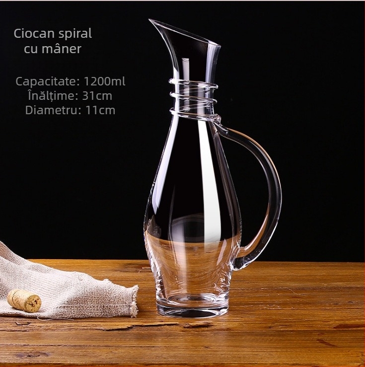 Decantor de vin roșu din cristal fără plumb, pahar creativ, tocător de vin rapid, set de vinuri spirtoase, pahar de vin roșu