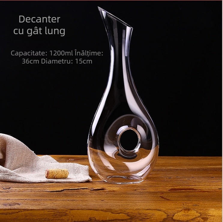 Decantor de vin roșu din cristal fără plumb, pahar creativ, tocător de vin rapid, set de vinuri spirtoase, pahar de vin roșu
