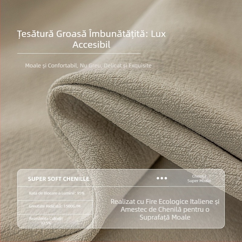 Perdea dormitor, umbrire completă, bumbac îngroșat și in, modern, simplu, francez, intrare, lux, finisat în culoarea Matcha, living, vânzare directă din fabrică