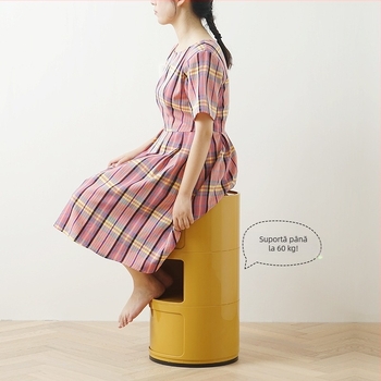 Nordic Ins Internet Celebrity Noptieră rotundă Dulap de depozitare din plastic minimalist modern Dulap de depozitare pentru living Dulap lateral mic cu mai multe straturi
