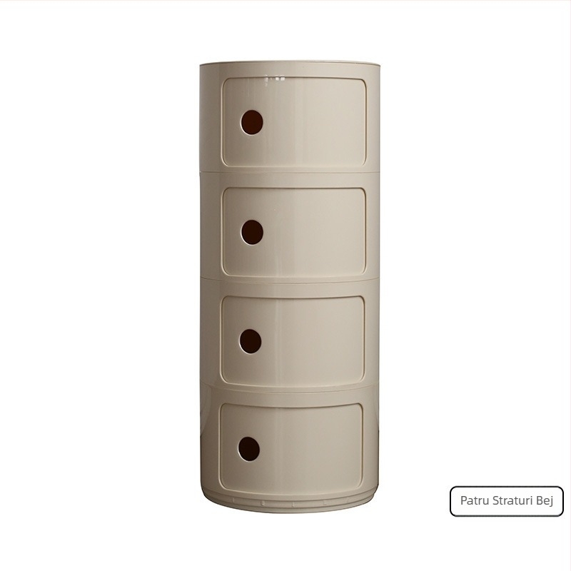 Nordic Ins Internet Celebrity Noptieră rotundă Dulap de depozitare din plastic minimalist modern Dulap de depozitare pentru living Dulap lateral mic cu mai multe straturi