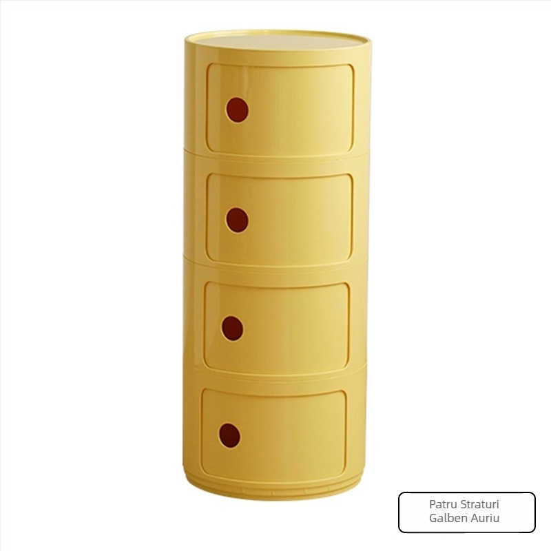 Nordic Ins Internet Celebrity Noptieră rotundă Dulap de depozitare din plastic minimalist modern Dulap de depozitare pentru living Dulap lateral mic cu mai multe straturi