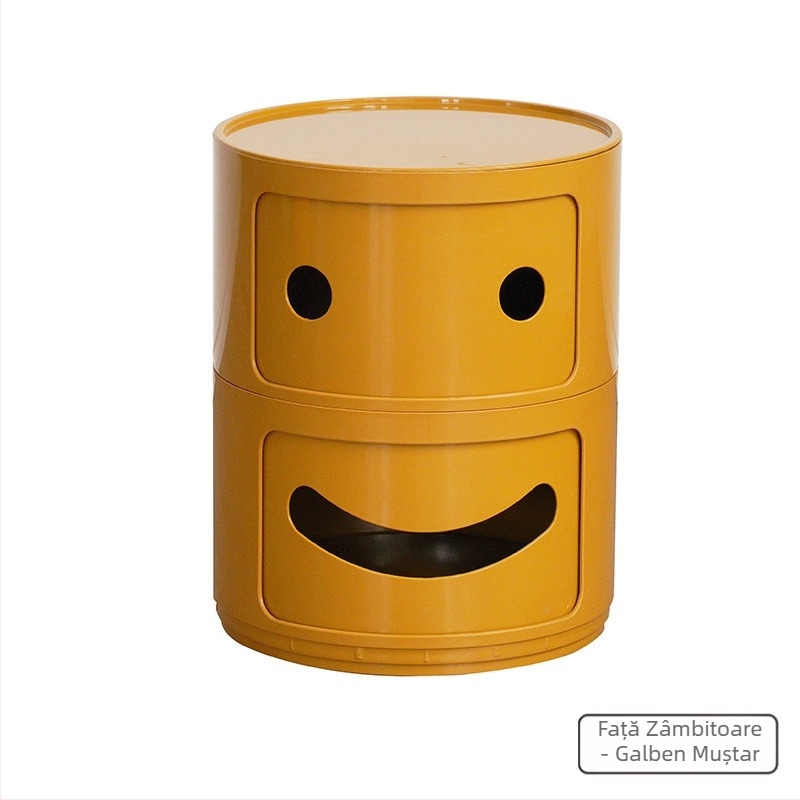 Nordic Ins Internet Celebrity Noptieră rotundă Dulap de depozitare din plastic minimalist modern Dulap de depozitare pentru living Dulap lateral mic cu mai multe straturi