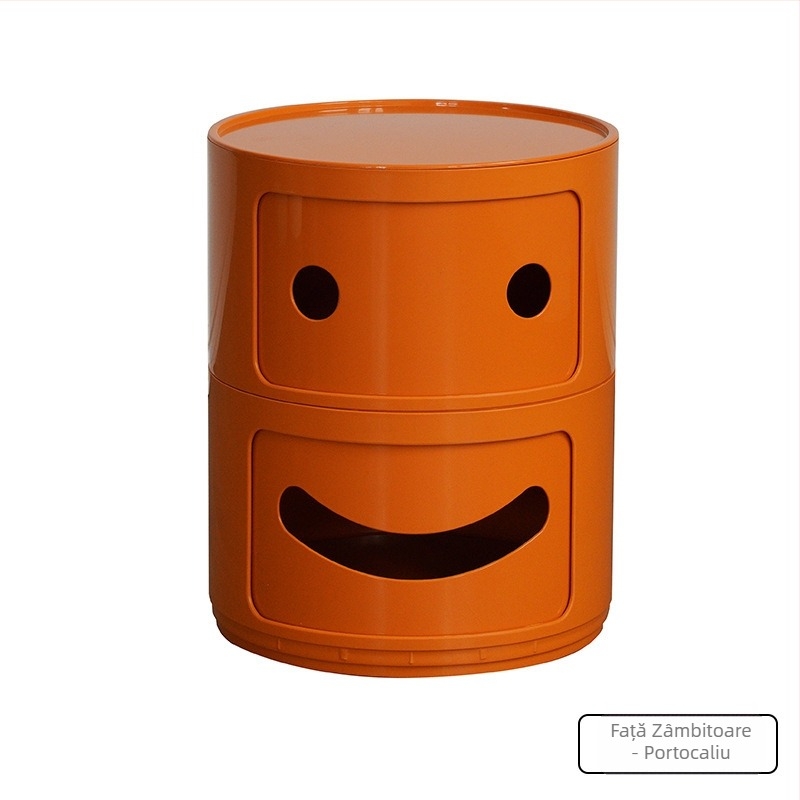 Nordic Ins Internet Celebrity Noptieră rotundă Dulap de depozitare din plastic minimalist modern Dulap de depozitare pentru living Dulap lateral mic cu mai multe straturi