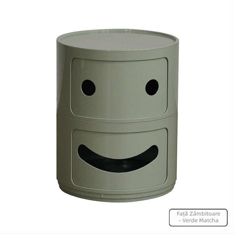 Nordic Ins Internet Celebrity Noptieră rotundă Dulap de depozitare din plastic minimalist modern Dulap de depozitare pentru living Dulap lateral mic cu mai multe straturi