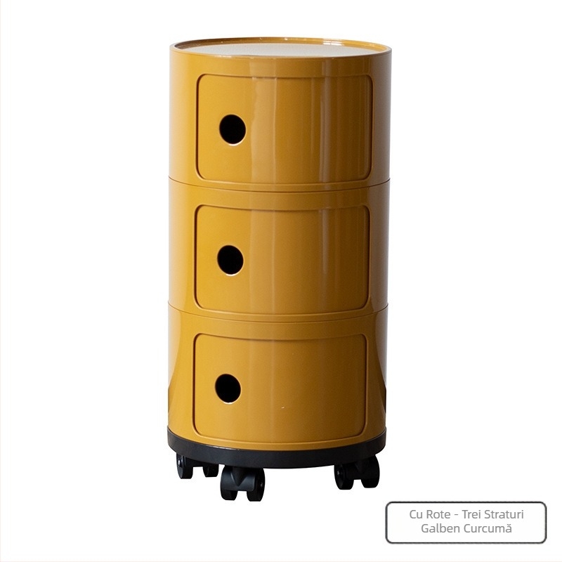 Nordic Ins Internet Celebrity Noptieră rotundă Dulap de depozitare din plastic minimalist modern Dulap de depozitare pentru living Dulap lateral mic cu mai multe straturi