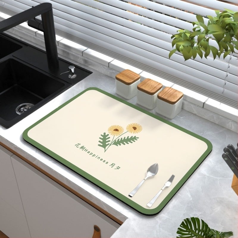 Absorbant, uscare rapidă, noroi de diatomee, covoraș protector pentru chiuvetă, nămol, nămol, bun, rezistent la murdărie, izolație termică, covoraș de bucătărie pentru blat de scurgere