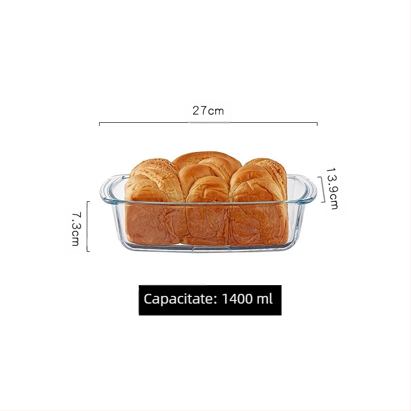 Cuptor cu microunde, tavă de copt din sticlă rezistentă la căldură, tacâmuri pentru cuptor cu microunde, bol pentru orez copt, mâncăruri la abur, rotunde, dreptunghiulare, farfurie pentru pește la abur, oală de cristal