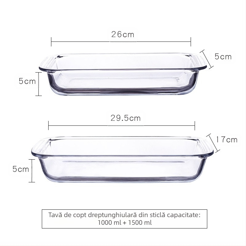 Cuptor cu microunde, tavă de copt din sticlă rezistentă la căldură, tacâmuri pentru cuptor cu microunde, bol pentru orez copt, mâncăruri la abur, rotunde, dreptunghiulare, farfurie pentru pește la abur, oală de cristal