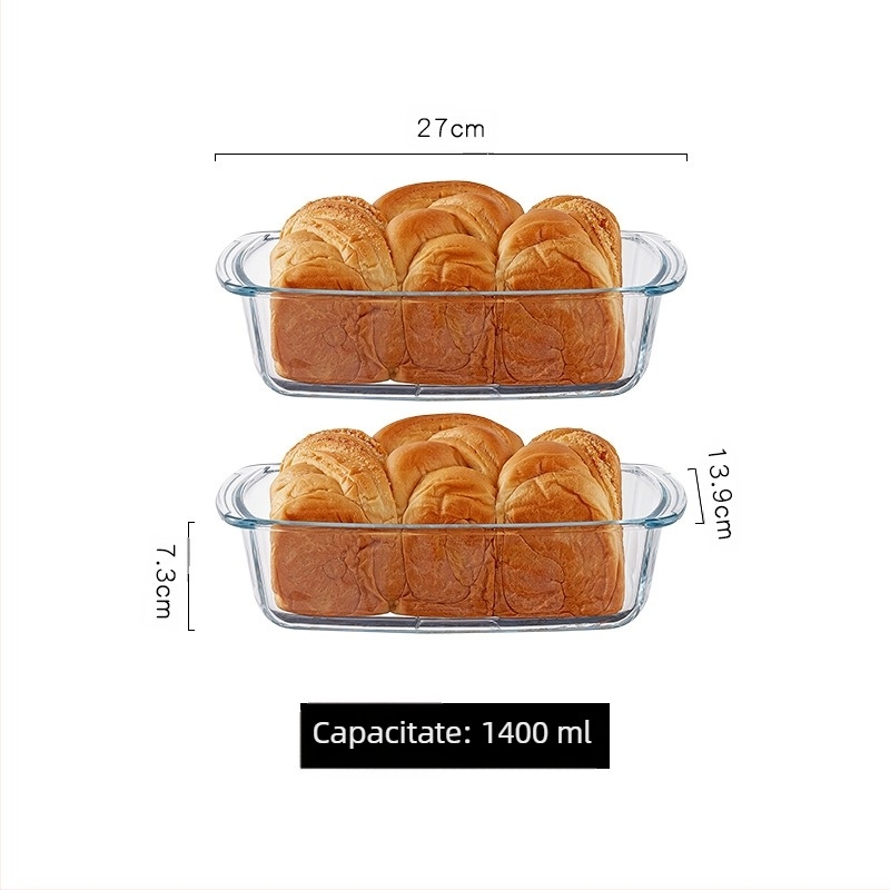 Cuptor cu microunde, tavă de copt din sticlă rezistentă la căldură, tacâmuri pentru cuptor cu microunde, bol pentru orez copt, mâncăruri la abur, rotunde, dreptunghiulare, farfurie pentru pește la abur, oală de cristal