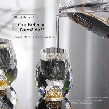 En-gros, pahar de vin alb din folie de aur, sticlă de cristal, uz casnic, dimensiuni mici, cupă Bullet dintr-o singură bucată, stil chinezesc, cupă de vin Yipin Jiangshan Jinshan