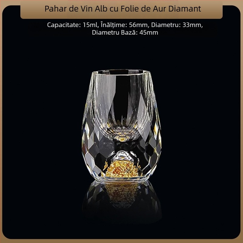 En-gros, pahar de vin alb din folie de aur, sticlă de cristal, uz casnic, dimensiuni mici, cupă Bullet dintr-o singură bucată, stil chinezesc, cupă de vin Yipin Jiangshan Jinshan