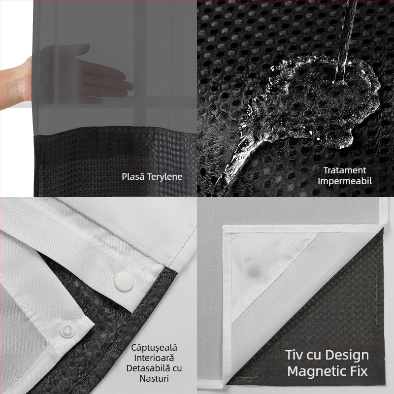 Perdea de duș Waffle, dublu strat, inel mare, poliester, impermeabilă, perdea de baie, perdea despărțitoare pentru baie, impermeabilă și rezistentă la mucegai