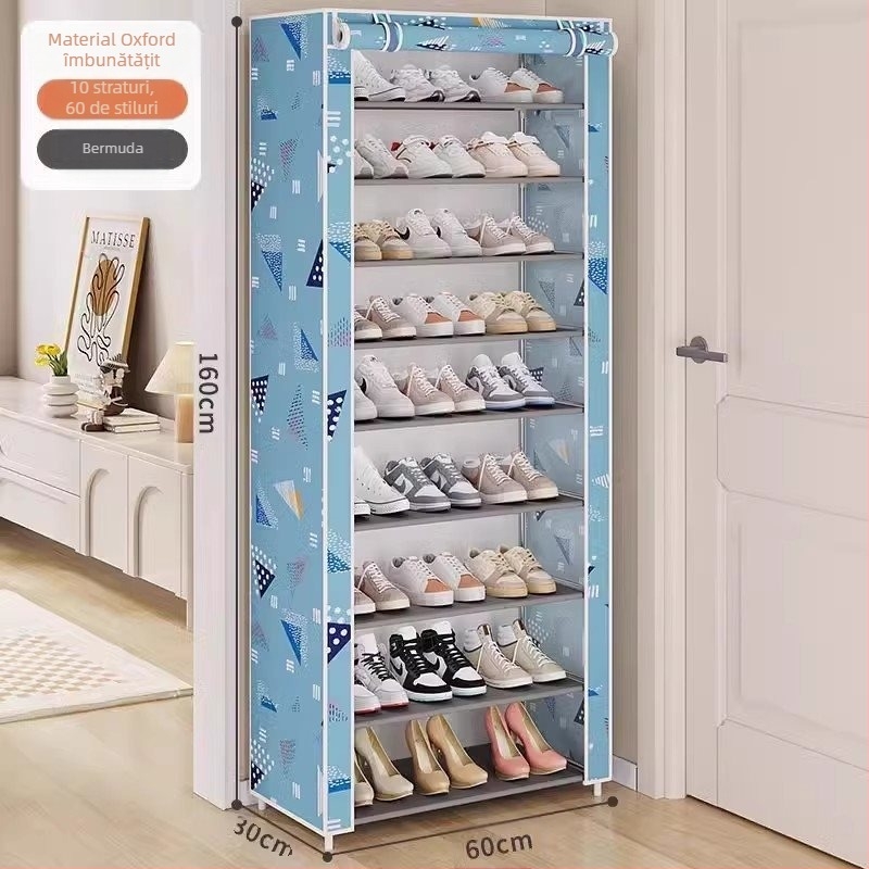 Raft pentru pantofi, dormitor, cameră de închiriat, simplu, de uz casnic, interior, rezistent la praf, dulap multi-strat pentru pantofi, depozitare îngustă pentru ușă, economic