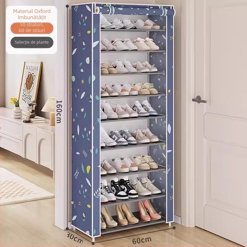 Raft pentru pantofi, dormitor, cameră de închiriat, simplu, de uz casnic, interior, rezistent la praf, dulap multi-strat pentru pantofi, depozitare îngustă pentru ușă, economic