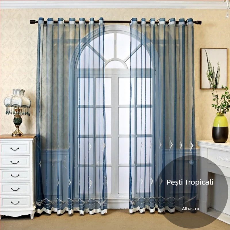 En-gros, perdea de fereastră din dantelă franceză, perdea semi-umbrită pentru living, dormitor, perdea romantică din dantelă albă pentru balcon