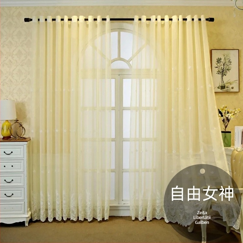 En-gros, perdea de fereastră din dantelă franceză, perdea semi-umbrită pentru living, dormitor, perdea romantică din dantelă albă pentru balcon