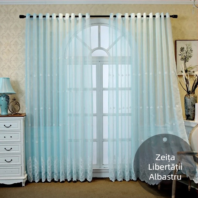 En-gros, perdea de fereastră din dantelă franceză, perdea semi-umbrită pentru living, dormitor, perdea romantică din dantelă albă pentru balcon