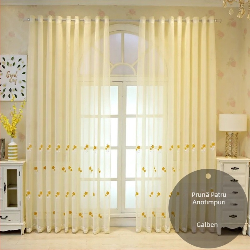 En-gros, perdea de fereastră din dantelă franceză, perdea semi-umbrită pentru living, dormitor, perdea romantică din dantelă albă pentru balcon