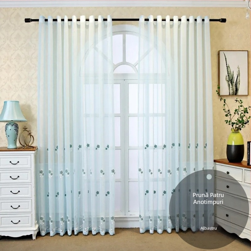 En-gros, perdea de fereastră din dantelă franceză, perdea semi-umbrită pentru living, dormitor, perdea romantică din dantelă albă pentru balcon