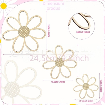 Decor de baie cu flori din lemn suspendate, semn de perete, semn de familie, semn de flori de margaretă, placă suspendată, cameră Amazon, fermă, baie, decor, agățat de lemn