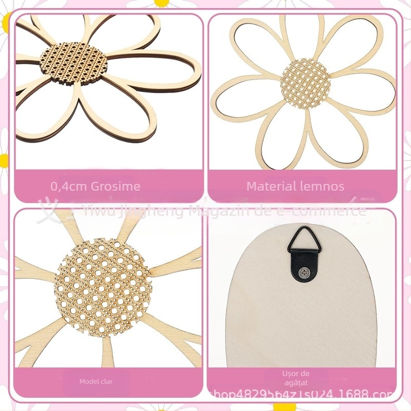 Decor de baie cu flori din lemn suspendate, semn de perete, semn de familie, semn de flori de margaretă, placă suspendată, cameră Amazon, fermă, baie, decor, agățat de lemn