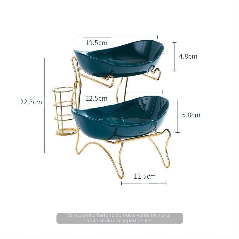 Farfurie creativă cu trei straturi, mai multe straturi, pentru fructe uscate, ceramică europeană, farfurie din lemn de bambus, raft pentru gustări de uz casnic, tavă pentru bomboane, coș cu fructe