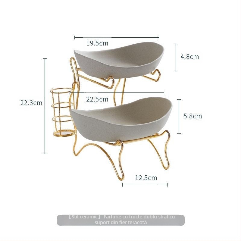 Farfurie creativă cu trei straturi, mai multe straturi, pentru fructe uscate, ceramică europeană, farfurie din lemn de bambus, raft pentru gustări de uz casnic, tavă pentru bomboane, coș cu fructe