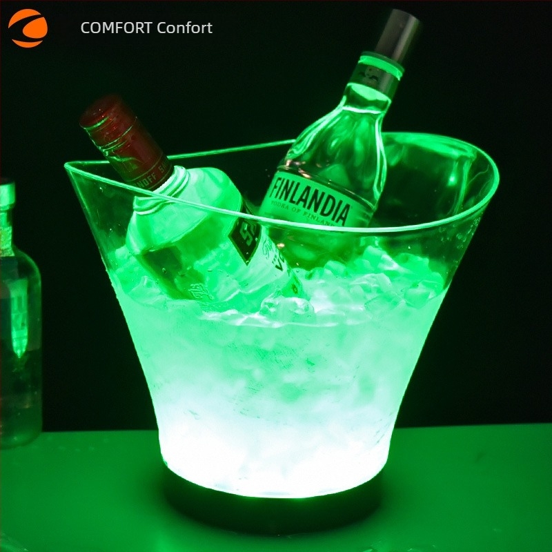 Găleată nouă cu gheață cu LED-uri, găleată de gheață de înaltă calitate, găleată de șampanie, set de vin, suport pentru vin pentru petrecere, o varietate de lumini opționale, vânzări directe din fabrică