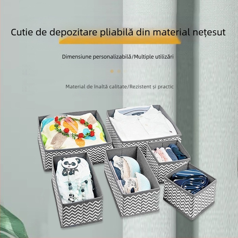 Cutie pliabilă pentru depozitarea lenjeriei intime, cutie pentru depozitarea șosetelor, cutie de depozitare pentru diverse articole, organizator de birou